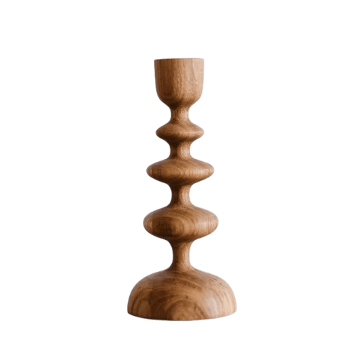 WOODEN TAPER CANDLE HOLDER